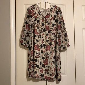 Pink and Burgundy Floral Dress